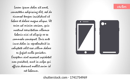 Geschwindigkeitstestelefon-Icon , lorem ipsum flaches Design