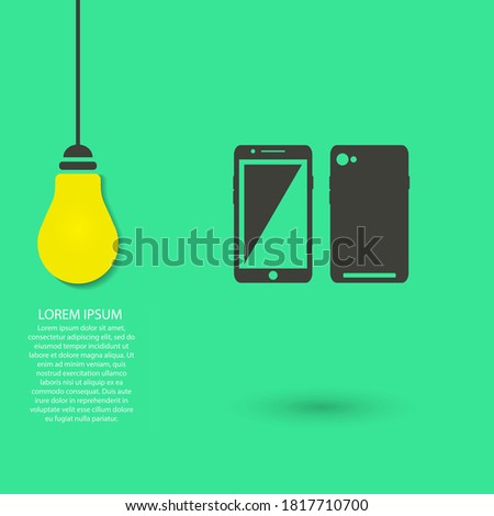 Speed test phone  icon , lorem ipsum Flat design