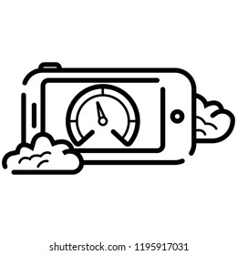 Speed test phone icon vector