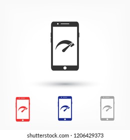 Speed test phone  vector icon