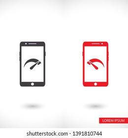 Speed test phone  vector icon , lorem ipsum Flat design