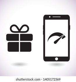 Speed test phone  vector icon , lorem ipsum Flat design