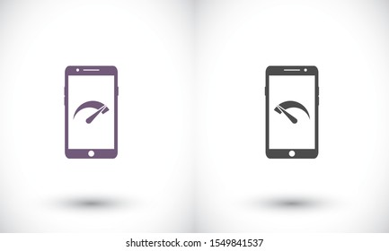 Speed test phone vector icon , lorem ipsum Flat design