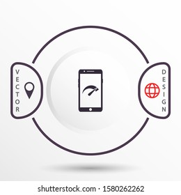 Speed test phone vector icon , lorem ipsum Flat design
