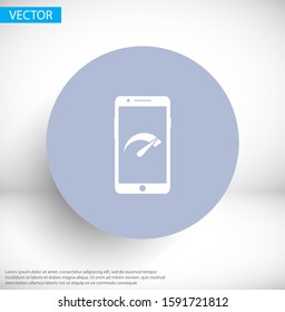 Speed test phone vector icon , lorem ipsum Flat design
