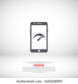 Vektorillustration-Icon für die Geschwindigkeitsprüfung, lorem ipsum Flaches Design