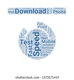 speed test word cloud. tag cloud about speed test