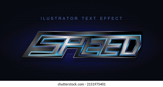 Speed text effect blue color lighting dengan background 