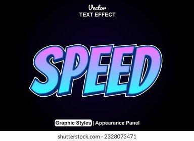 efecto de texto de velocidad con estilo gráfico de color azul editable.