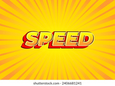 Speed. Text effect design in modern look, bright yellow red color