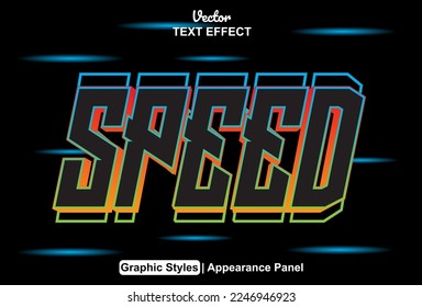 speed text effect with graphic style and editable.