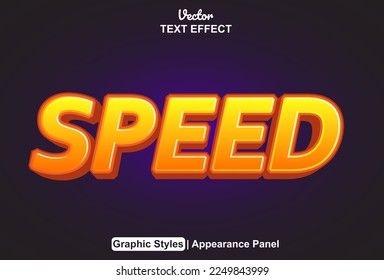 speed text effect with graphic style and editable.