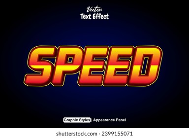 speed text effect with orange color graphic style editable.