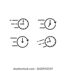 Speed time clock fast time logo icon