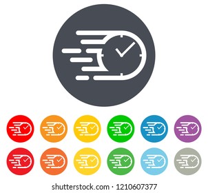 Speed Time Icon Clock Button Vector Set