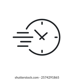 Speed time thin line icons. Perfect pixel on transparent background