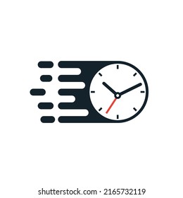 Speed time vector logo design template. Faster clock icon vector design.	