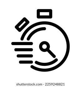 speed timer icon or logo isolated sign symbol vector illustration - high quality black style vector icons