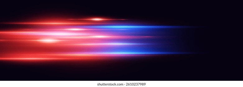 Speed ​​neon trace and lines. Light effect of laser movement.