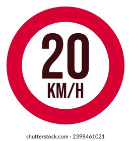 Speed ​​limit traffic sign warning sign, vector isolated on white background. road sign design for drivers or motorists