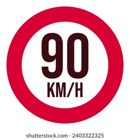 Speed ​​limit traffic sign warning sign, vector isolated on white background. road sign design for drivers or motorists
