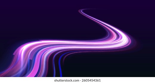 Speed trails of neon-colored lights create an abstract, glowing illustration of how rapidly technology advances. Each streak represents a leap forward in the world of innovation.	