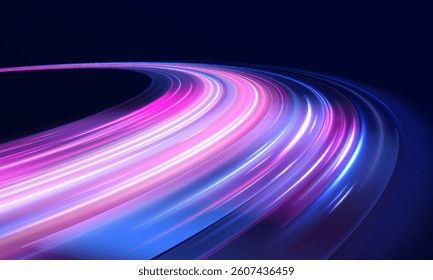 Speed trails of neon-colored lights create an abstract, glowing illustration of how rapidly technology advances. Each streak represents a leap forward in the world of innovation.	
