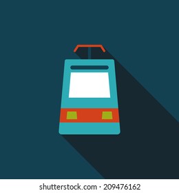 speed train flat icon with long shadow
