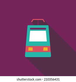 speed train flat icon with long shadow