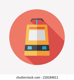 speed train flat icon with long shadow