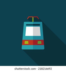 speed train flat icon with long shadow