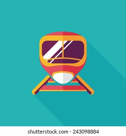 speed train flat icon with long shadow
