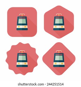 speed train flat icon with long shadow