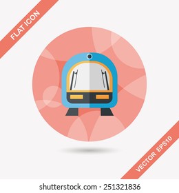 speed train flat icon with long shadow,eps10
