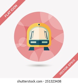 speed train flat icon with long shadow,eps10