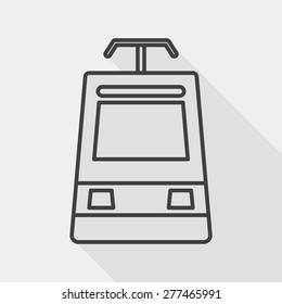 speed train flat icon with long shadow, line icon