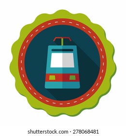 speed train flat icon with long shadow
