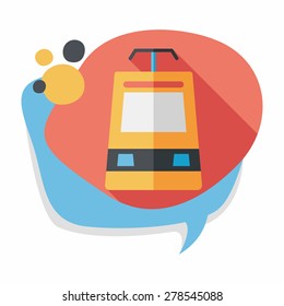 speed train flat icon with long shadow