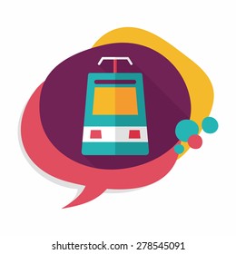 speed train flat icon with long shadow