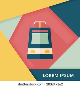 speed train flat icon with long shadow