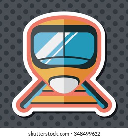 speed train flat icon with long shadow