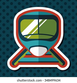 speed train flat icon with long shadow
