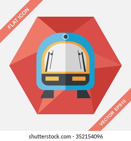 speed train flat icon with long shadow,eps10