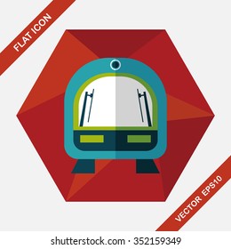 speed train flat icon with long shadow,eps10