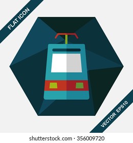 speed train flat icon with long shadow