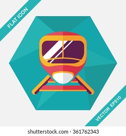 speed train flat icon with long shadow