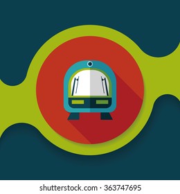 speed train flat icon with long shadow,eps10