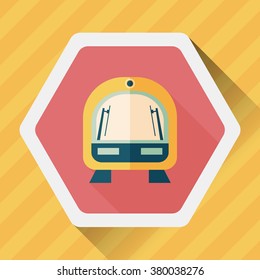 speed train flat icon with long shadow,eps10