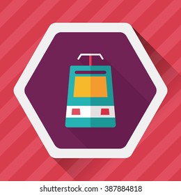 speed train flat icon with long shadow
