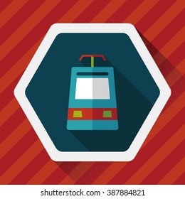 speed train flat icon with long shadow